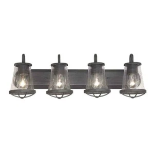 Home Decorators Georgina 30 in. 4-light Weathered Iron Industrial Indoor Vanity - Picture 1 of 6