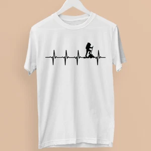 Hiking Heart Beat T-shirt Camping Hills Mountain Picnic Climbing Backpacking - Picture 1 of 20