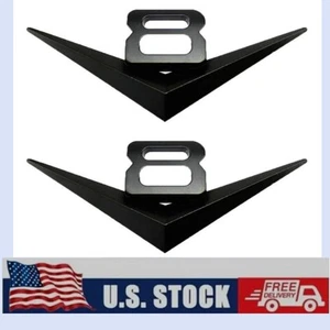 2pcs Car Black 3D V8 Vintage Logo Rear Trunk Metal Emblems Badge Decal Sticker - Bild 1 von 6