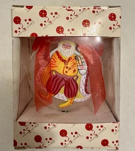 Dillards adornos vidrio soplado a mano Feliz Navidad 2004 Santa 4" NUEVO - Imagen 1 de 3