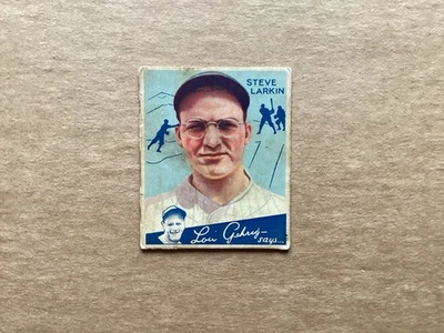 Goudey #92 1934 Steve Larkin, Tigres de Detroit, número alto Foto 1 de 2