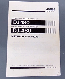 Alinco DJ-180 2M & DJ-480 UHF Ham Transceiver ORIGINAL PRINTED MANUAL Not a Copy - Picture 1 of 2