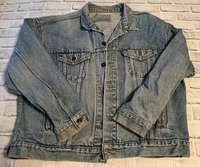 Levi Strauss Trucker Jacket Blue Denim Large  Vintage Y2K Relaxed - Image 1 of 4