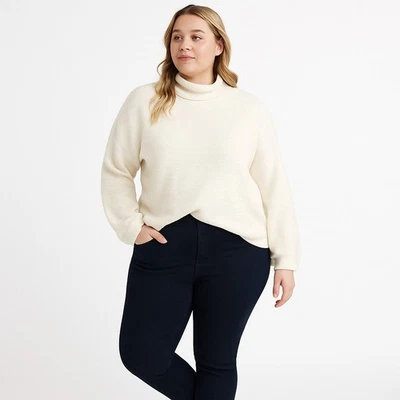 Suéter Sanctuary para mujer Plus 3X crema hombro caído cuello falso nuevo con etiquetas Foto 1 de 4