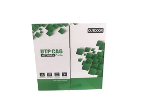 CAT 6 305M UTP Outdoor Networking Data Ethernet Cable Solid Core CCA Box Black - Afbeelding 1 van 3