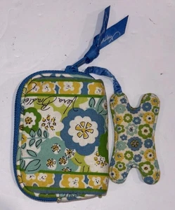 Vera Bradley Ear Buds Case English Meadows Logo Floral Blau AirPods Gelb Neu - Bild 1 von 5