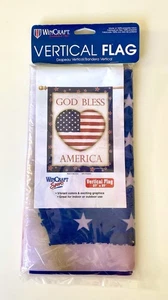 Wincraft Vertical American God Bless America Bandera 27" x 37" Decoración Bandera Envío Rápido - Imagen 1 de 2