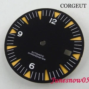 31mm Black Dial Date Window Watch Dial Watch Face Fit ETA 2824 2836 Movement - Picture 1 of 4