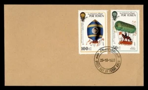 DR WHO 1983 YEMEN FDC AVIATION BALLOON ANIV COMBO 100F m10216 - Picture 1 of 2