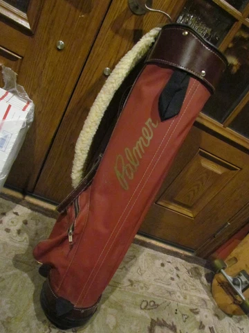 Vintage Arnold Palmer Golf Bag Brown and Cherry Rare Cover
