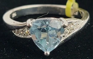 .925 STS Sterling Silver Sky Blue Topaz 1.49 Ct Sz 6 Women's Ring w/ Gift Box - Picture 1 of 8