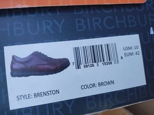 Scarpe eleganti Birchbury Brenston a piedi nudi marroni da uomo taglia 10. Nuovo con scatola - Foto 1 di 15