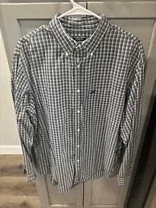 Vintage Ralph Lauren Polo Jean Company Shirt Men’s Size L Blue White Plaid - Picture 1 of 7