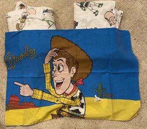 Vintage 90s Toy Story Bed set - Woody Buzz - Pillow, Fitted sheet, flat sheet - Picture 1 of 5