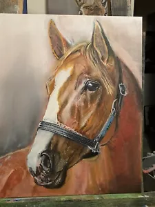 Justify Horse Portrait Horse ,racing,equine Art - Picture 1 of 1