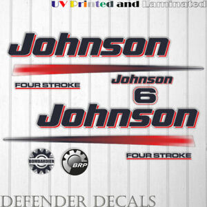 Johnson 6 HP Four Stroke outboard engine decal sticker set kit reproduction 6HP