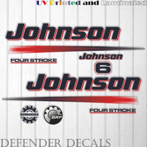 Johnson 6 HP Four Stroke outboard engine decal sticker set kit reproduction 6HP - Picture 1 of 2