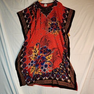 Gold Coast Badeanzug Überwurf rot mit Blumenmuster Einheitsgröße neu mit Etikett - Bild 1 von 5