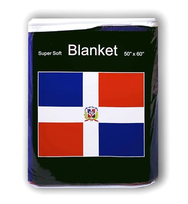 Dominican Republic Flag Fleece Blanket 50"x60" Travel Throw Cover Cobija Manta - Image 1 of 2