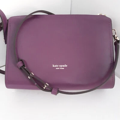Bolso Bandolera Kate Spade Andi Cuero Púrpura/Dorado Conv. 7.5" X 8.5" X3" Foto 1 de 4