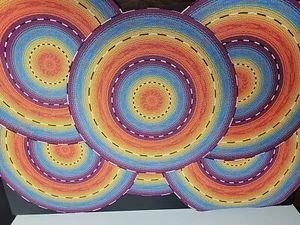 xigua Mexican Blanket Serape Stripes Placemats for Dining Table, Heat-Resistant - Picture 1 of 4