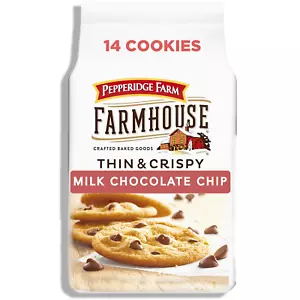 Pepperidge Farm Farmhouse Thin and Crispy Milk Chocolate Chip Cookies, 6.9 OZ Ba - Picture 1 of 12