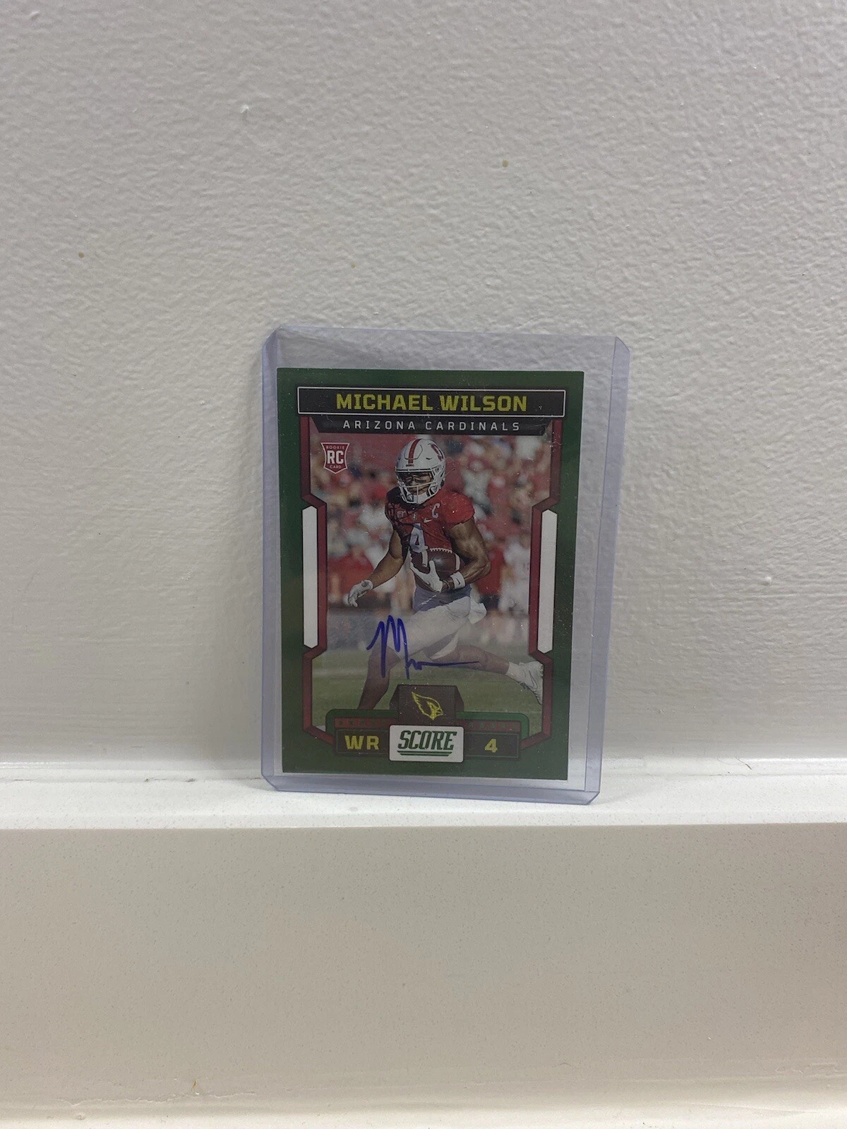 2023 Panini Score Michael Wilson SSP Green Parallel RC Auto #362