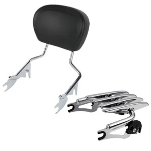 Detachable Backrest Sissy Bar w/ Luggage Rack For Harley Electra Glide 2009-2025 - Picture 1 of 12