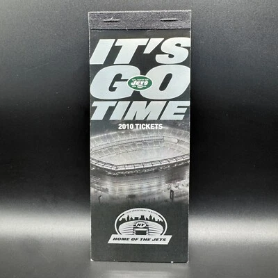 2010 SEASON TICKET BOOKLET NY JETS 1ST SEASON @ NEW MEADOWLANDS *FAVRE 500TH TD* - Image 1 of 4
