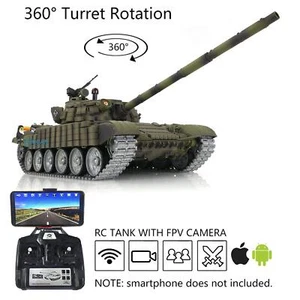 1/16 HengLong 7.0 T72 IR BB RC Battle Tank 3939 New Armor FPV Camera 360 Turret - Picture 1 of 12