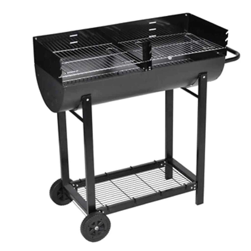vidaXL Barbecue Griglia a Carbone Carbonella Legna 2 Griglie Acciaio BBQ 2 Ruote - Immagine 1 di 1