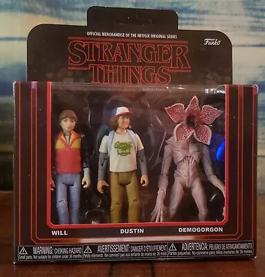 FUNKO - STRANGER THINGS - WILL, DUSTIN, DEMOGORGON - ACTION FIGURE 3 PACK NETFLI - Image 1 of 2