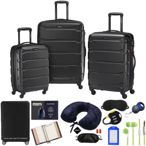 Samsonite Omni Hardside Nested 3pc. Luggage Set, Black w/ 10pc Accessory Kit - Picture 1 of 12