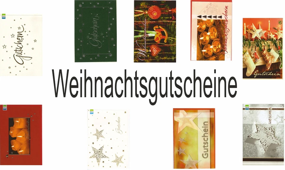 Weihnachtsgutschein - Gutschein Weihnachten Doppelkarte Umschlag versch. Motive  - Bild 1 von 1