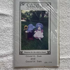 Cousins Designs Cousin Sue And Cousin Sam Sewing Pattern Sunbonnet Dolls - Picture 1 of 2
