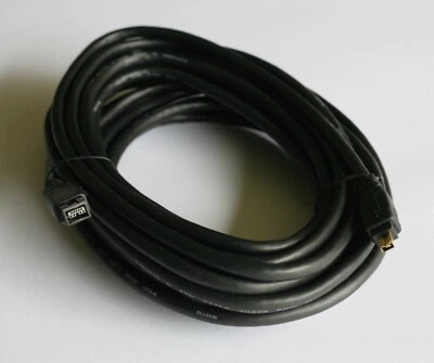 25FT FIREWIRE CABLE 9 PIN-4 PIN IEEE1394B 800 TO 400 25' CORD 9P-4P 9-4 1394A-B  - Image 1 of 2
