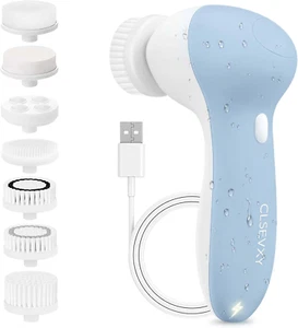 Rechargeable Facial Cleansing Spin Brush Set with 7 Exfoliating Brush Heads - Co - Picture 1 of 12