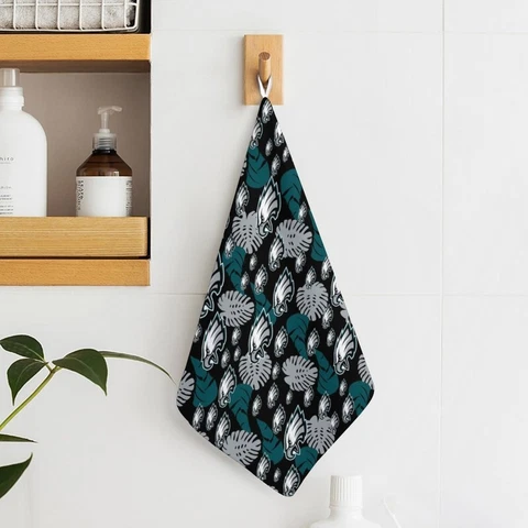 2pcs Philadelphia Eagles Hand Towel Soft Towel Kitchen Towel Print Towels 11.8" Cover