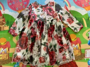 "Beenira" Floral Print Pretty Dress for Girl, 3/4 Sleeve, US Size 6-7 - Picture 1 of 5