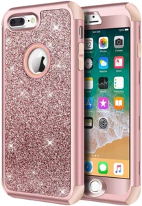 iPhone 8 Plus Case Glitter Bling Shiny Heavy Duty Protection Fullbody Hard Shell - Picture 1 of 7