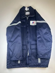 Vintage United Airlines Jacket Mens Medium Reflective Workwear Coat Made USA 90s - Picture 1 of 8