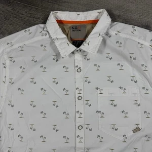 5.11 Tactical Button Up Shirt Mens 2XL Graphic All Over Print Life’s A Palm Tree - Picture 1 of 9