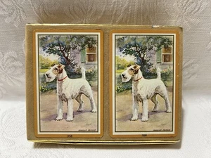Vintage U.S. Playing Card Co.-Morgan Dennis Foxterrier-Canasta Packing Card Sets - Bild 1 von 14
