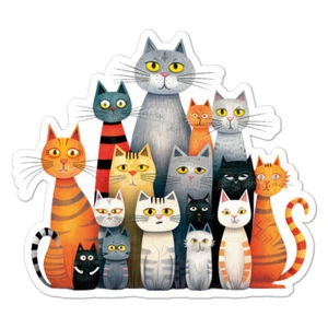 Funny Cats, Vinyl Decal Sticker, Indoor Outdoor, 3 Sizes, #11088 - Picture 1 of 1