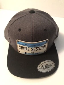 Minnesota License Plate MN Snapback Hat Smoke BBQ Cap Adjustable CityLocs NEW - Picture 1 of 10