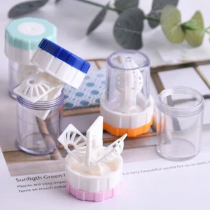 4x Mini Manually Contact Lens Cleaner Washer Lenses Cleaning Case Box Soak Tool - Picture 1 of 9