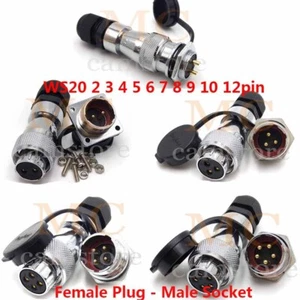WS20 2-12 Pin Luftfahrt Stecker Buchse, wasserdicht IP67 elektrischer Kabel Stecker - Bild 1 von 22