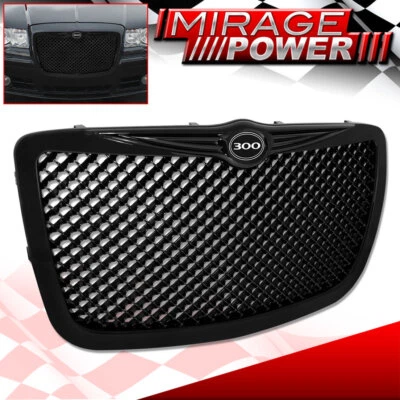 For 04-10 Chrysler 300C Black Mesh Bentley Style Front Grille 300 Grill Emblem Foto 1 de 4
