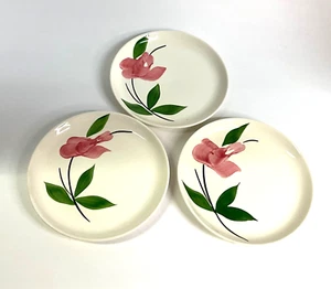 Mid Century Vintage Bread/Butter Plate Set of 3 Unmarked Stetson China Pink - Picture 1 of 8