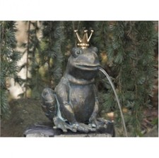 TIERFIGUR FROSCHKÖNIG WASSERSPEIER aus BRONZE FROSCH FRÖSCHE TIER TIERE RO-88495